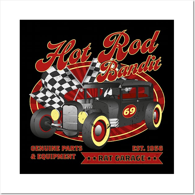 Hot Rod Bandit Rockabilly Wall Art by RockabillyM